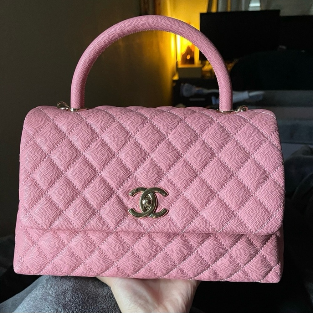 (SOLD) CHANEL COCO TOP HANDLE ROSE GHW